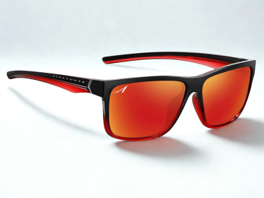 Alexander Abstract Sport Polarized Sunglasses (Color: Red Mirror)